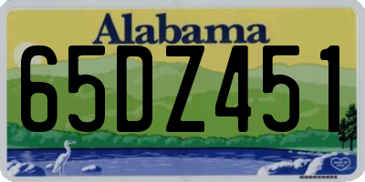 AL license plate 65DZ451
