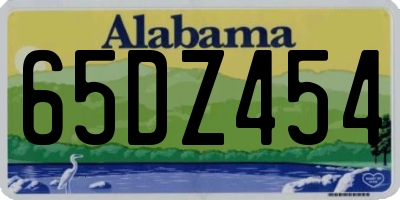 AL license plate 65DZ454