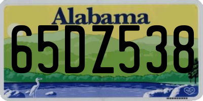 AL license plate 65DZ538