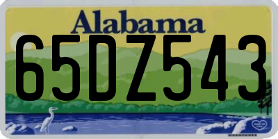AL license plate 65DZ543
