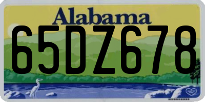 AL license plate 65DZ678