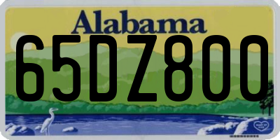 AL license plate 65DZ800