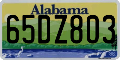 AL license plate 65DZ803