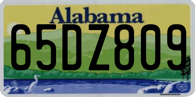 AL license plate 65DZ809