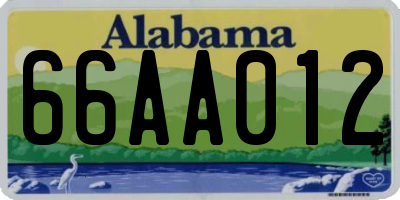 AL license plate 66AA012