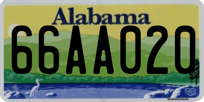 AL license plate 66AA020