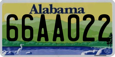 AL license plate 66AA022