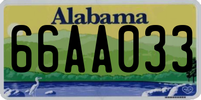 AL license plate 66AA033