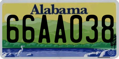 AL license plate 66AA038