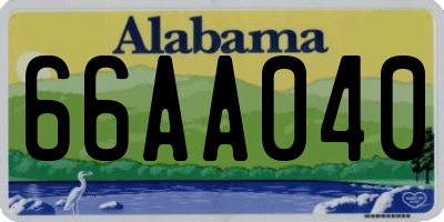 AL license plate 66AA040