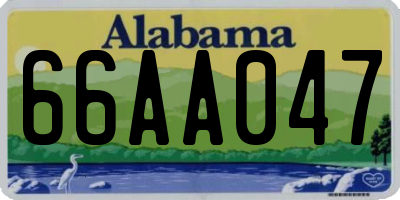 AL license plate 66AA047