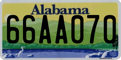 AL license plate 66AA070