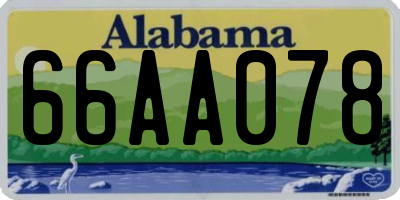 AL license plate 66AA078