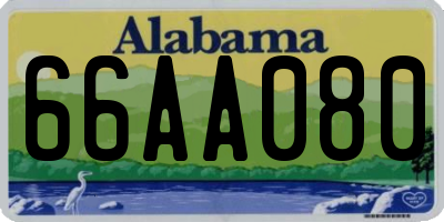 AL license plate 66AA080