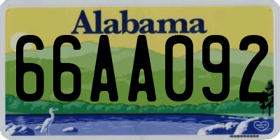 AL license plate 66AA092