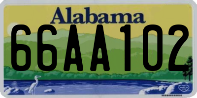 AL license plate 66AA102