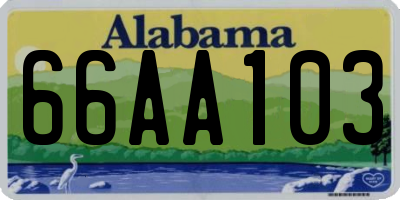 AL license plate 66AA103