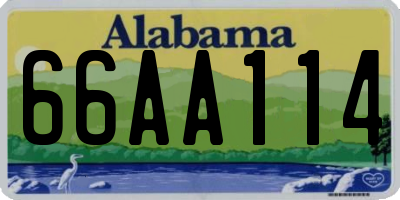 AL license plate 66AA114