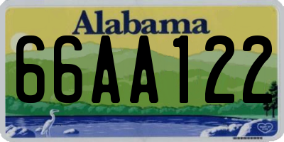 AL license plate 66AA122