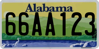 AL license plate 66AA123