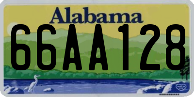 AL license plate 66AA128