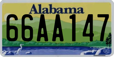 AL license plate 66AA147