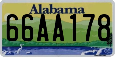 AL license plate 66AA178