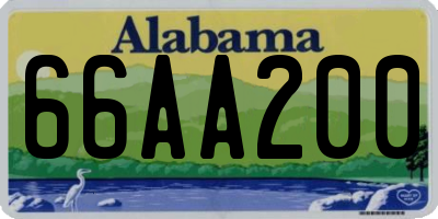 AL license plate 66AA200