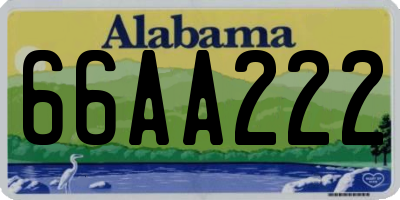 AL license plate 66AA222