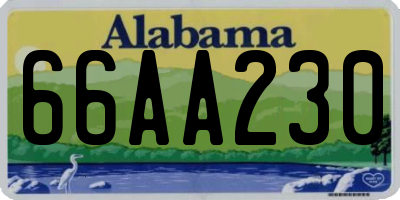 AL license plate 66AA230