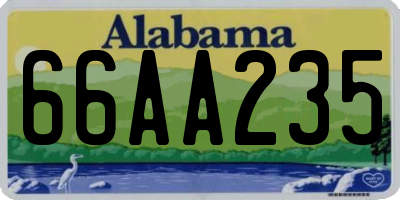 AL license plate 66AA235