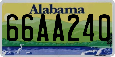AL license plate 66AA240