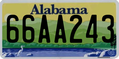 AL license plate 66AA243