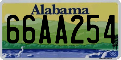 AL license plate 66AA254