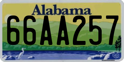 AL license plate 66AA257