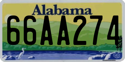 AL license plate 66AA274
