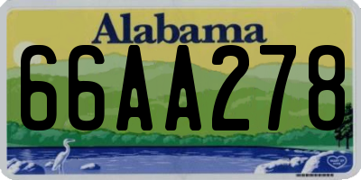 AL license plate 66AA278