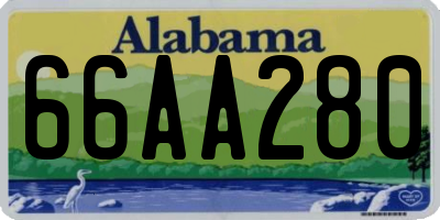 AL license plate 66AA280