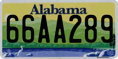 AL license plate 66AA289