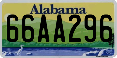 AL license plate 66AA296