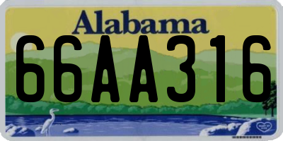 AL license plate 66AA316