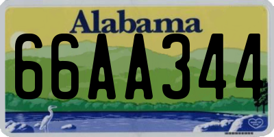 AL license plate 66AA344