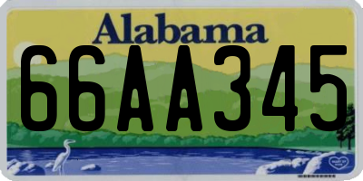 AL license plate 66AA345