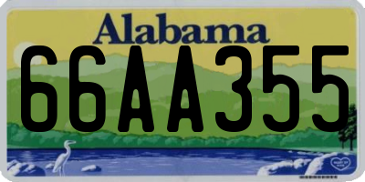 AL license plate 66AA355