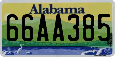 AL license plate 66AA385