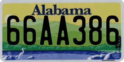 AL license plate 66AA386