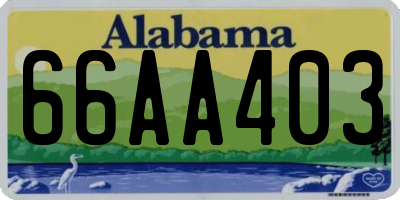 AL license plate 66AA403