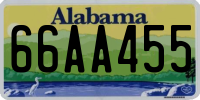 AL license plate 66AA455
