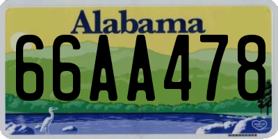 AL license plate 66AA478