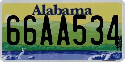 AL license plate 66AA534